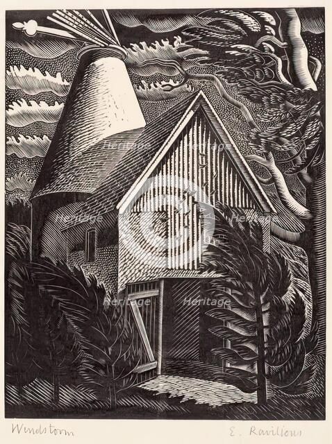 Windstorm, 1926. Creator: Eric Ravilious.