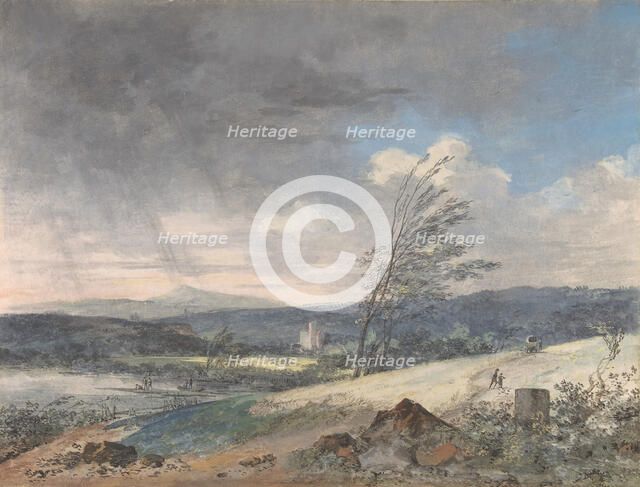 Windswept Landscape, n.d.. Creator: Louis Gabriel Moreau.