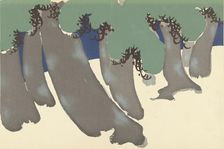 Windswept Pines (Sonarematsu). From the series "A World of Things (Momoyogusa)", 1909-1910. Creator: Sekka, Kamisaka (1866-1942)