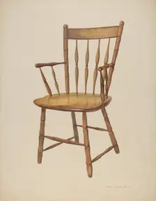 Windsor Armchair, c. 1940. Creator: Donald Harding