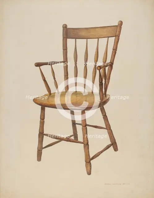 Windsor Armchair, c. 1940. Creator: Donald Harding.