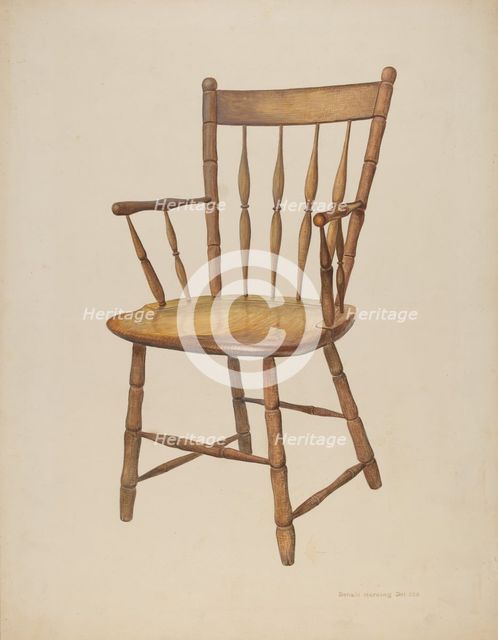 Windsor Armchair, c. 1940. Creator: Donald Harding.