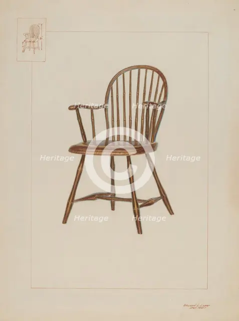 Windsor Bamboo-turned Chair, c. 1937. Creator: Edward L Loper.