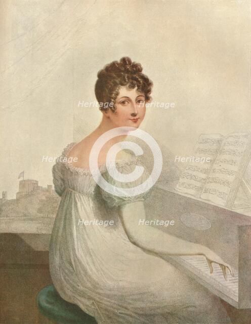 Windsor Castle, 1821. Georgina Quentin mistress of King George IV (1762-1830), 1911. Artist: Unknown
