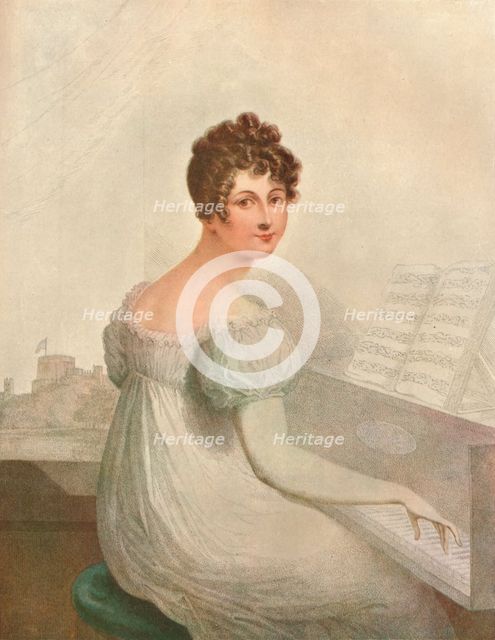 Windsor Castle, 1821. Georgina Quentin mistress of King George IV (1762-1830), 1911. Artist: Unknown