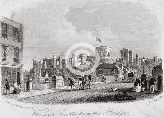 Windsor Castle, Berkshire, from the bridge, 1860. Artist: Anon