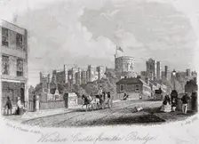 Windsor Castle, Berkshire, from the bridge, 1860. Artist: Anon