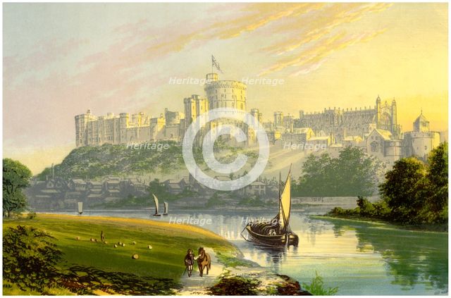 Windsor Castle, Berkshire, the Royal residence, c1880. Artist: Unknown