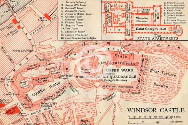 'Windsor Castle', c20th Century. Artist: John Bartholomew.