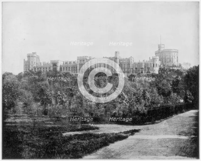 Windsor Castle, England, late 19th century.Artist: John L Stoddard