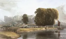 Windsor Castle from the Brocas Meadow, from Views of Windsor, Eton and Virginia Water c1827-30. Creator: William Daniell (1769-1837)