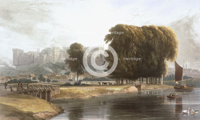 Windsor Castle from the Brocas Meadow, from 'Views of Windsor, Eton and Virginia Water', c1827-30. Creator: William Daniell (1769-1837).