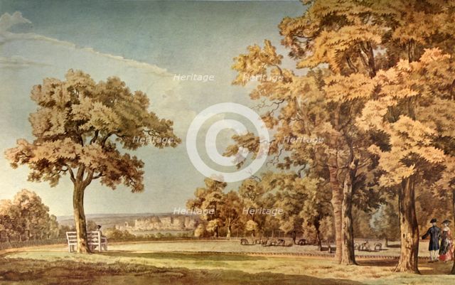 'Windsor Castle from the Great Park Near the End of the Long Walk', 1740-1798, (1934).  Creator: Thomas Sandby.