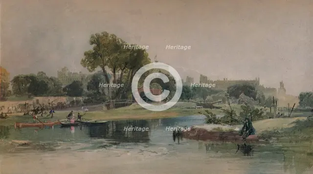 'Windsor Castle from the Eton Play Ground', c1838. Artist: James Baker Pyne.