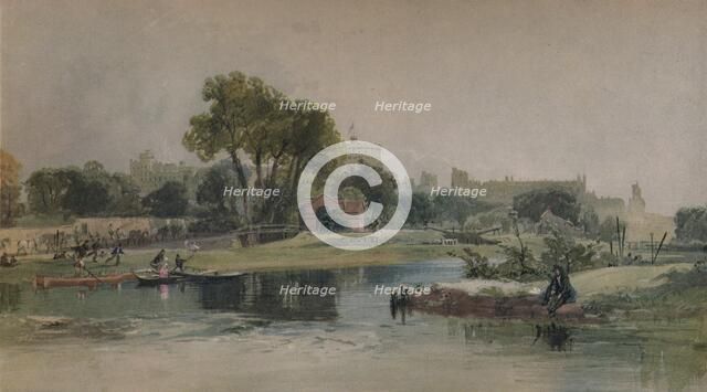 'Windsor Castle from the Eton Play Ground', c1838. Artist: James Baker Pyne.