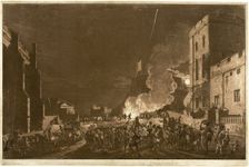 Windsor Castle from the Lower Court on the Fifth of November—Fireworks, 1776. Creator: Paul Sandby