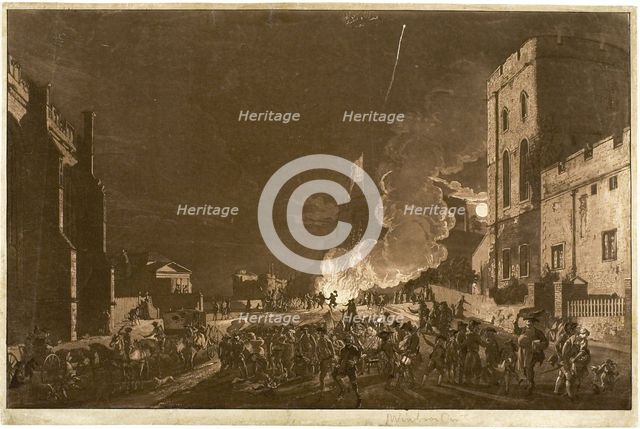 Windsor Castle from the Lower Court on the Fifth of November—Fireworks, 1776. Creator: Paul Sandby.