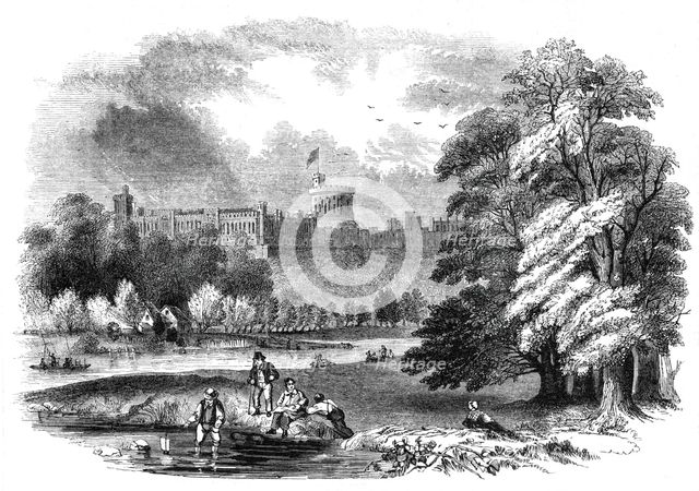 Windsor Castle from the river, 1844. Creator: Unknown.