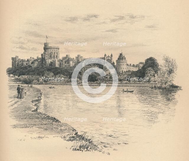 'Windsor Castle From The River', 1902. Artist: Thomas Robert Way.