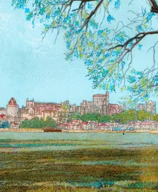 Windsor Castle from the Thames c1902