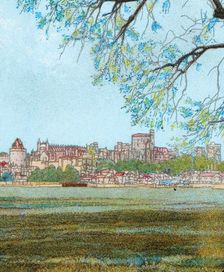 Windsor Castle from the Thames c1902