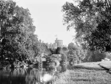 Windsor Castle from above Romney Lock on the River Thames, Berkshire, 1888. Artist: Henry Taunt