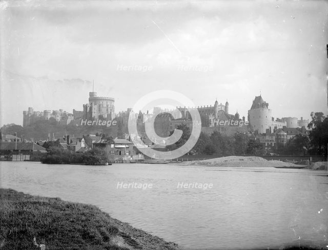 Windsor Castle from Brocas Meadow, Windsor, Berkshire, c1860-c1922. Artist: Henry Taunt