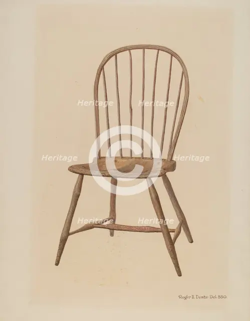 Windsor Comb-Back Chair, 1940. Creator: Roger Deats.