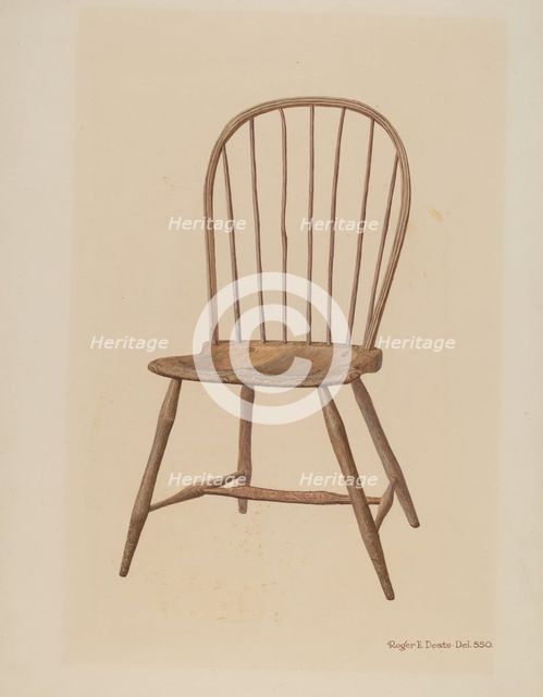 Windsor Comb-Back Chair, 1940. Creator: Roger Deats.