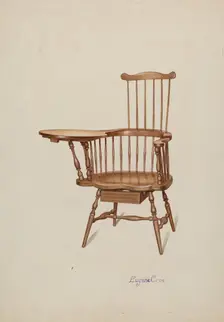 Windsor Desk Armchair, c. 1937. Creator: Eugene Croe