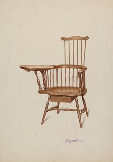 Windsor Desk Armchair, c. 1937. Creator: Eugene Croe