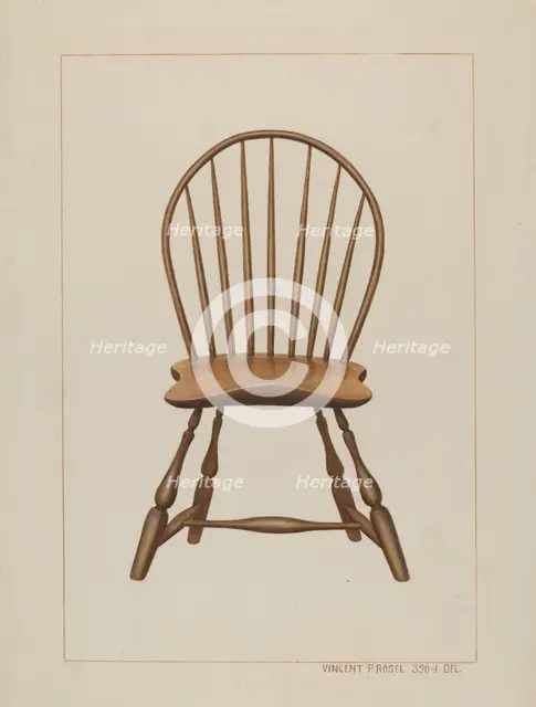 Windsor Fan-back Chair, c. 1938. Creator: Vincent P. Rosel.