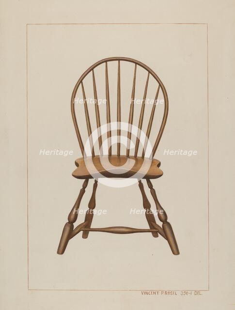 Windsor Fan-back Chair, c. 1938. Creator: Vincent P. Rosel.