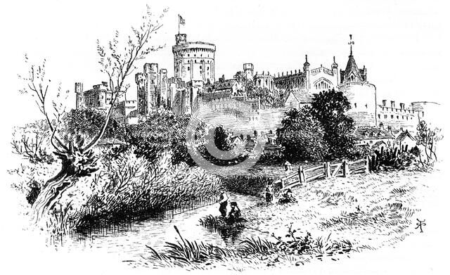'Windsor, from Clewer', 1880.Artist: Robert Taylor Pritchett