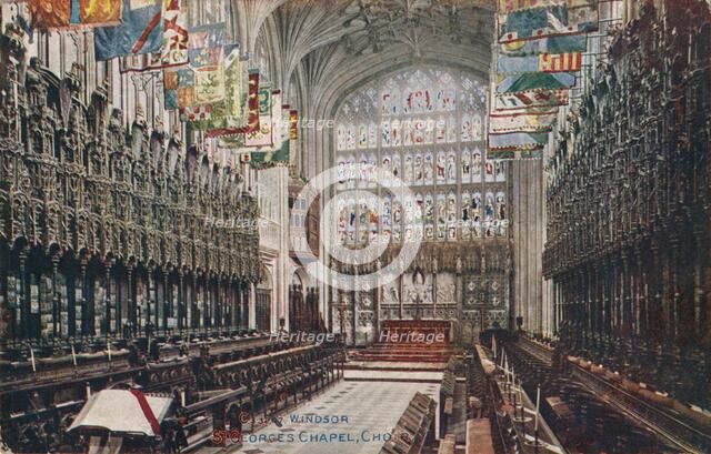 'Windsor, St. George's Chapel, Choir' c1916. Artist: Unknown.