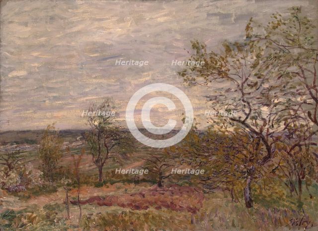 Windy Day at Veneux, 1882. Creator: Alfred Sisley.