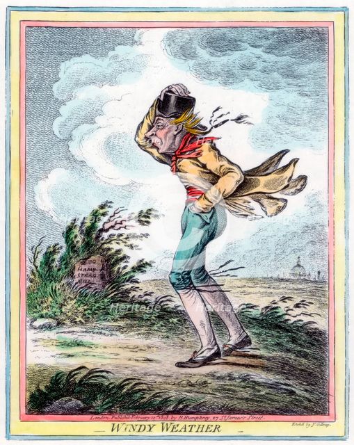 'Windy Weather', 1808.Artist: James Gillray
