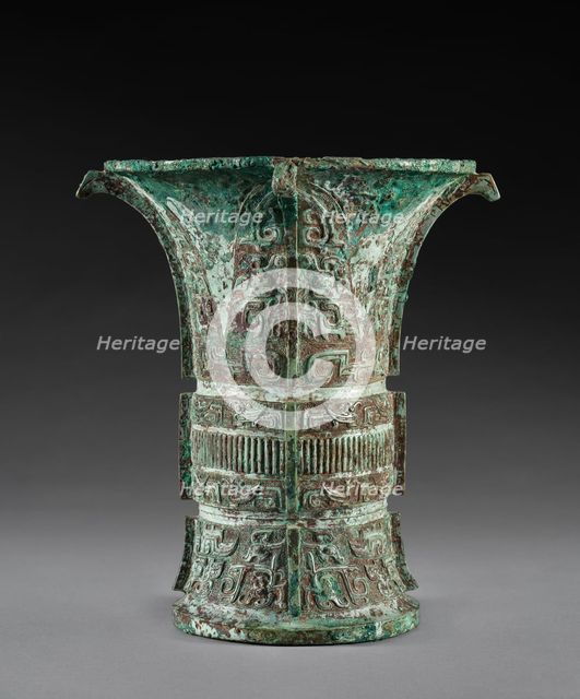 Wine Vessel (Fu Wu Zun), c. 1000-900 BC. Creator: Unknown.