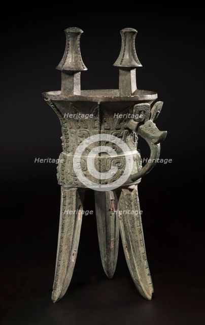 Wine Vessel (Jia), c. 1250-1046 BC. Creator: Unknown.