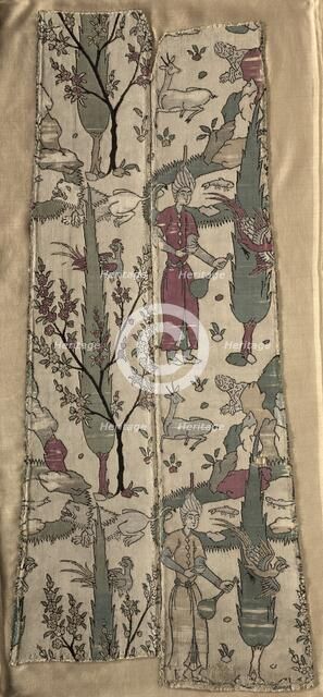 Wine bearers in landscape, from a robe, 1525-1550. Creator: Unknown.