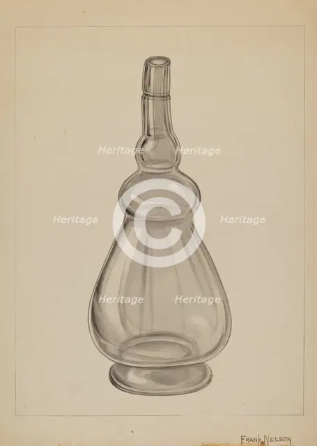 Wine Bottle, c. 1937. Creator: Frank Nelson.
