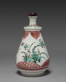 Wine Bottle with Plum and Pine Tree Design: Ko Imari Type, late 17th century. Creator: Unknown