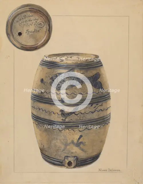 Wine Cask, c. 1936. Creator: Yolande Delasser.