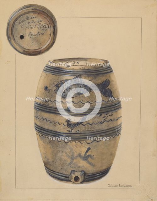 Wine Cask, c. 1936. Creator: Yolande Delasser.