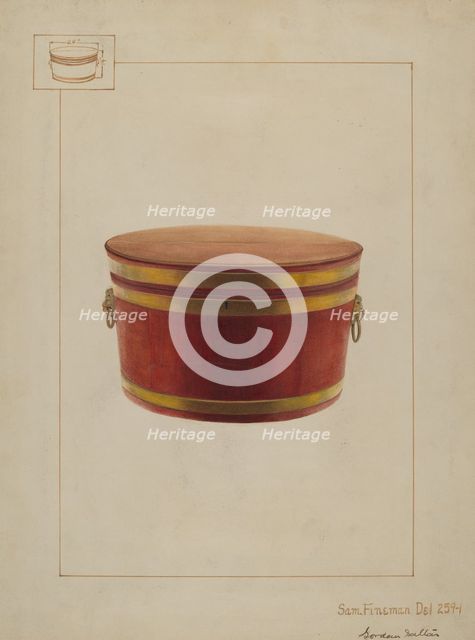 Wine Cooler with Cover, c. 1937. Creator: Samuel Fineman.