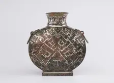 Wine flask (bianhu) with geometric decoration, Late Eastern Zhou dynasty, ca. 3rd century BCE. Creator: Unknown