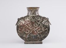 Wine flask (bianhu) with geometric decoration, Late Eastern Zhou dynasty, ca. 3rd century BCE. Creator: Unknown
