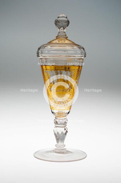 Wine Glass and Cover, Bohemia, c. 1730. Creator: Bohemia Glass.