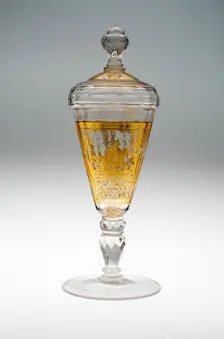 Wine Glass and Cover, Bohemia, c. 1730. Creator: Bohemia Glass