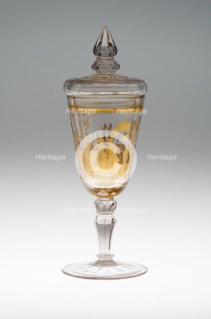 Wine Glass and Cover, Bohemia, c. 1730. Creator: Bohemia Glass.